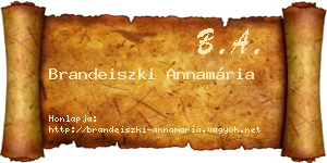 Brandeiszki Annamária névjegykártya